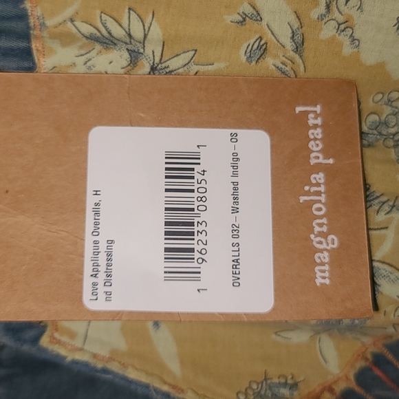 New Magnolia Pearl Love Applique Overalls Woodstock 032 Overall Denim Jeans jean - Picture 15 of 17